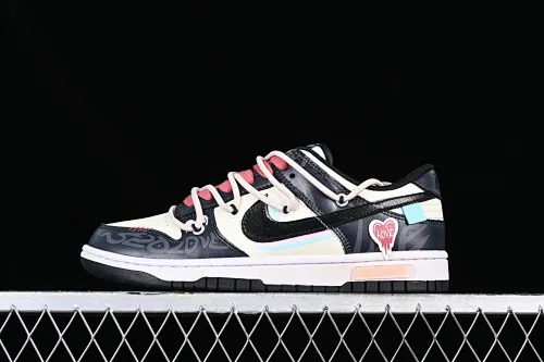 All Categories Nk SB Dunk Series Nk SB Dunk Low Low-top sneakers Customized large box Nk Dunk Low Panda Prank-Psychedelic Love SB strap low-top casual sneakers CW1590-100
